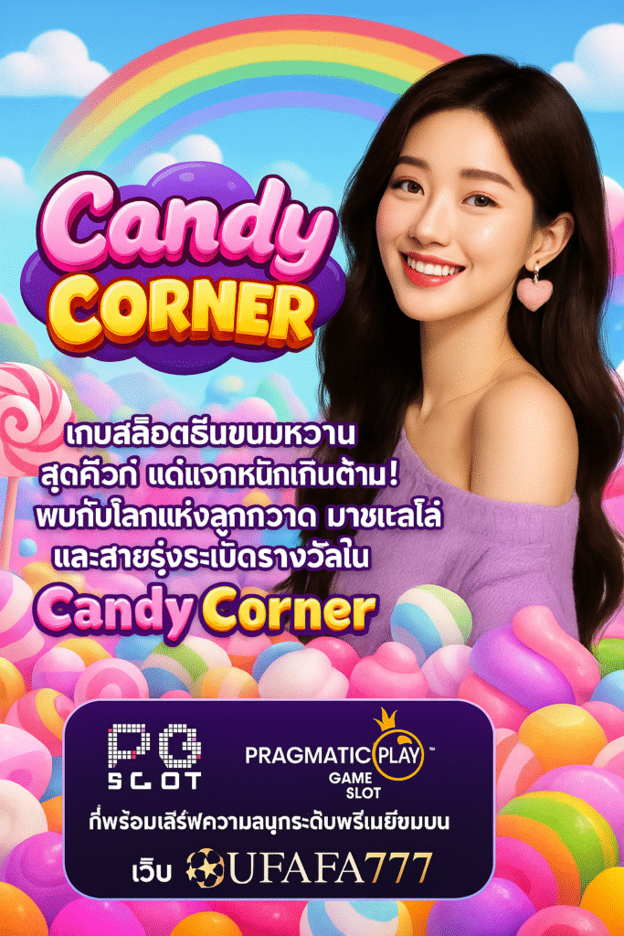 Candy Corner เกมสล็อตธีมขนมหวานสุดคิวท์ แต่แจกหนักเกินต้าน! พบกับโลกแห่งลูกกวาด มาชเมลโล่ และสายรุ้งระเบิดรางวัลใน Candy Corner จาก PG SLOT และ Pragmatic Play Game Slot ที่พร้อมเสิร์ฟความสนุกระดับพรีเมียมบน เว็บ UFAFA777