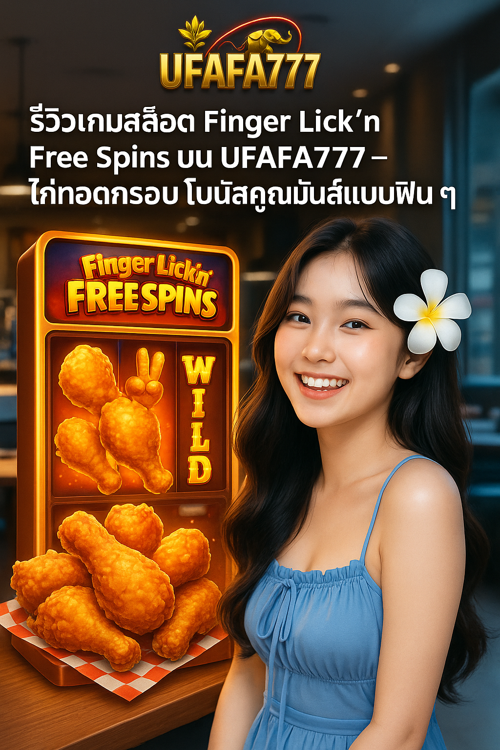 รีวิวเกมสล็อต Finger Lick’n Free Spins บน UFAFA777 – ไก่ทอดกรอบ โบนัสคูณมันส์แบบฟิน ๆ